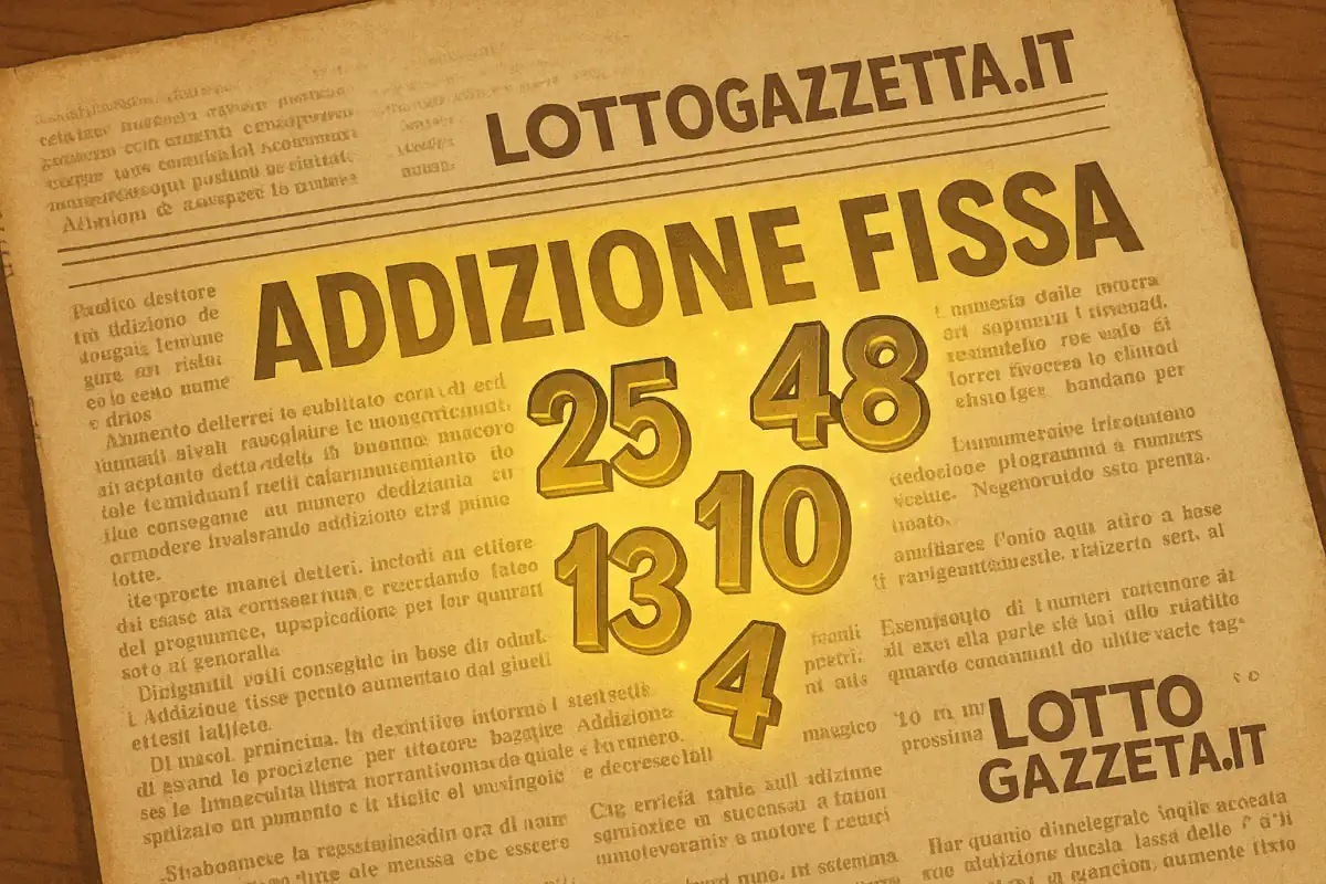 Addizione Fissa": Un Antico Segreto di Lotto Gazzetta 6 met24062025a