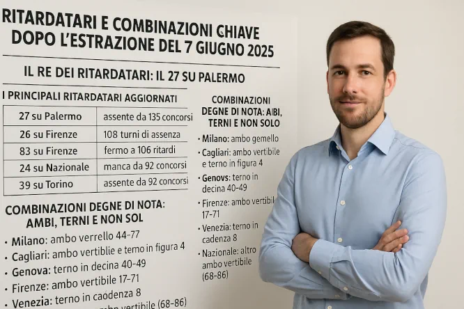 Ritardatari e combinazioni dopo il 7 giugno 2025 Ritardatari e combinazioni dopo il 7 giugno 2025