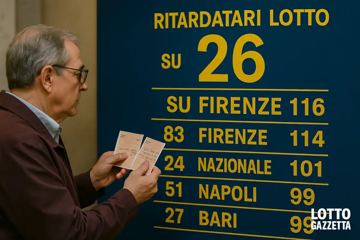 Ritardatari Lotto: il 26 su Firenze tocca 116 assenze