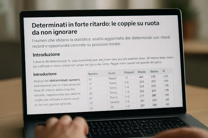 Determinati lotto: le coppie a ruota da non ignorare