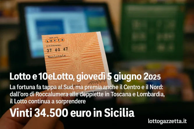 Lotto e 10eLotto: Sicilia in festa con premi da record 7 Lotto e 10eLotto: Sicilia in festa con premi da record