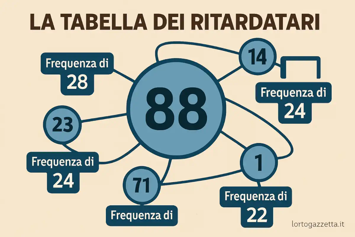 Abbinamenti per Ritardatari e Frequenti per il 22/11/2025 6 Abbinamenti per Ritardatari e Frequenti per il 22/07/2025