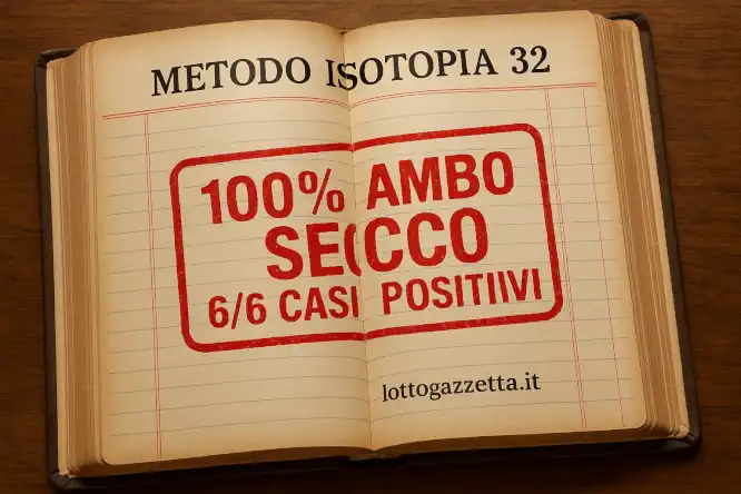 Isotopia Spia 32: Svelato 1 Metodo da 100% Ambo Secco