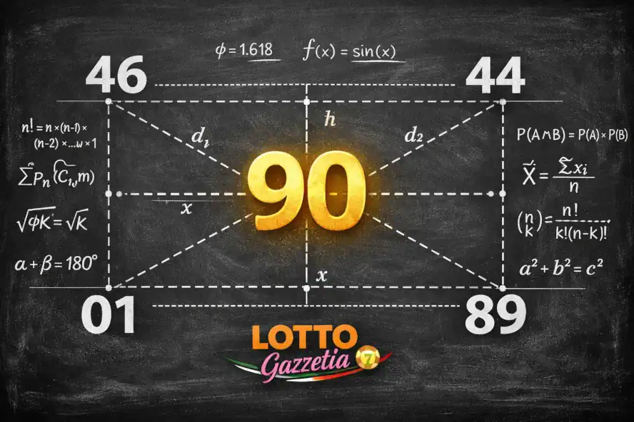 Il Teorema di Alexander: Triangolazione Aurea del 10 Gennaio 7 Schema ciclometrico quadrato somma 90 Bari Napoli numeri 46 44 01 89
