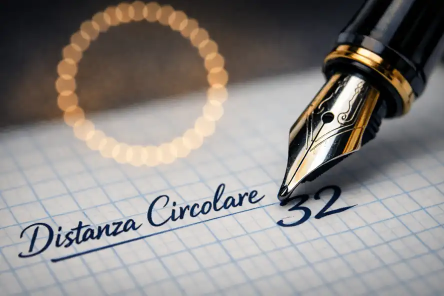 Dettaglio di calcolo ciclometrico su carta millimetrata