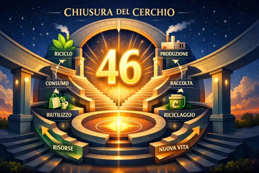 Infografica moderna sulla chiusura geometrica dell'ambata 46