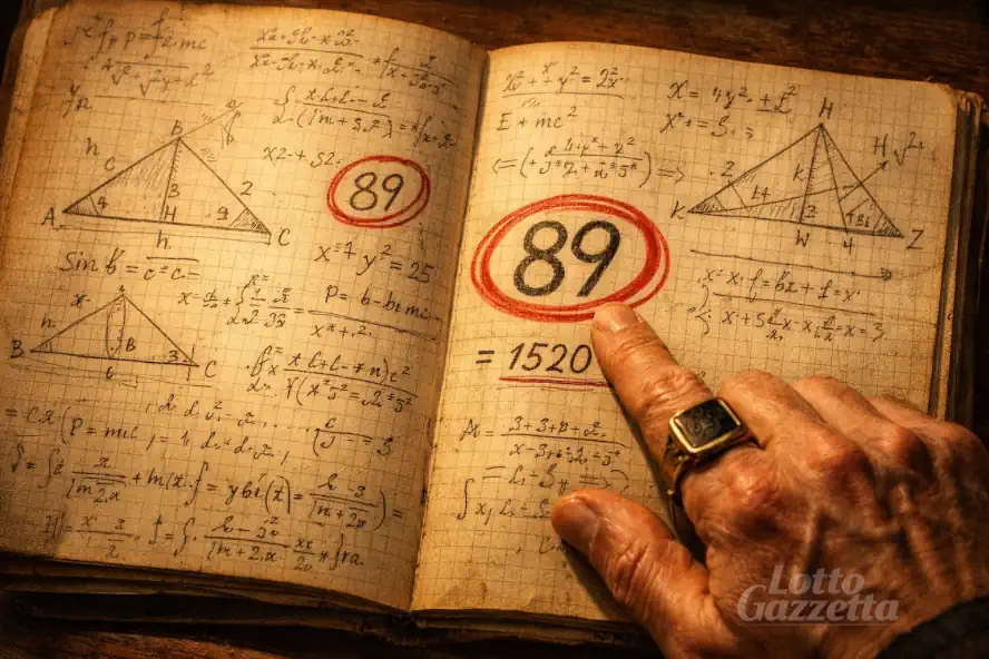Analisi Lotto 13/01/2026: Lente del Saggio-Isotopia Gemella 7 Analisi Lotto 13/01/2026 calcoli matematici previsione 89 Torino quaderno appunti.