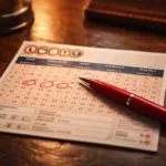 Previsioni Lotto Ciclica Periodica Gennaio schedina compilata su tavolo