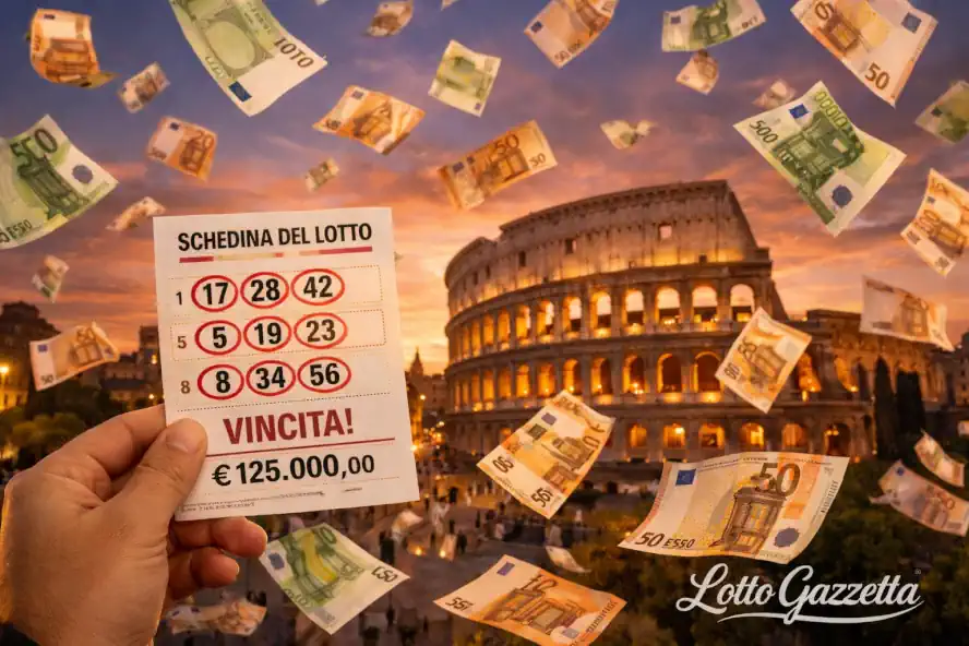 Estrazione del 13 Gennaio 2026: Vincite e Previsioni di Gino Pinna - Schedina vincente con Colosseo sfondo
