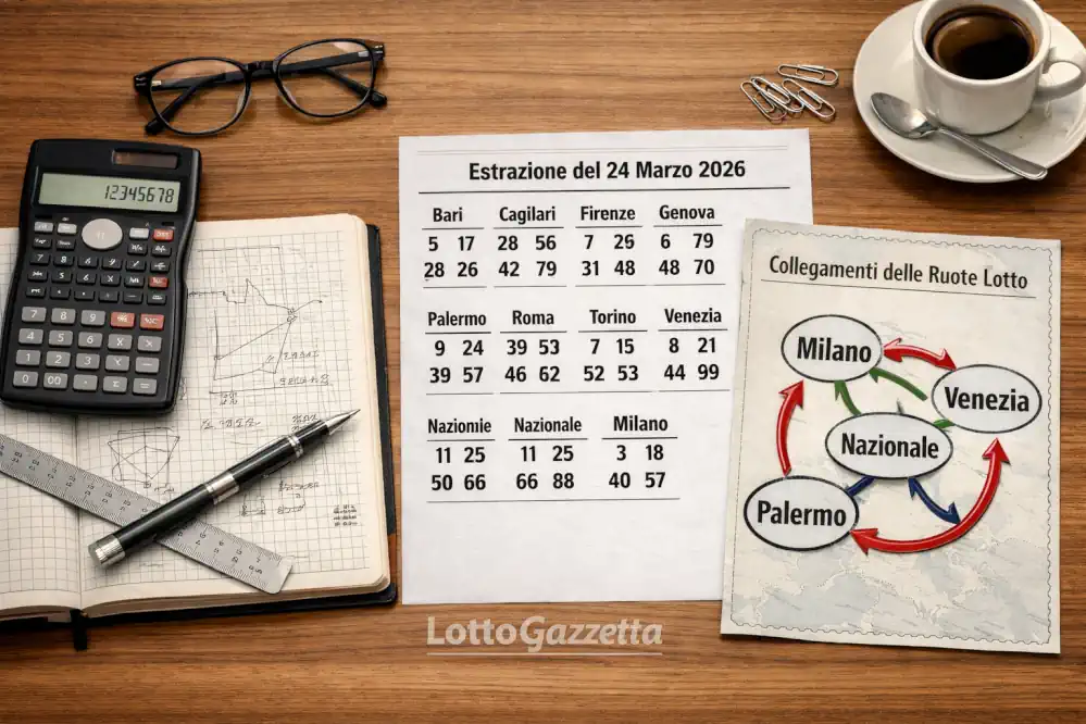 Quadro Tecnico Lotto 24 marzo 2026: la mappa delle ruote 9 Quadro Tecnico Lotto 24 marzo 2026: la mappa delle ruote
