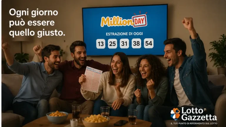 MillionDay oggi: numeri vincenti ed Extra 5 Estrazioni MillionDay e MillionDay Extra