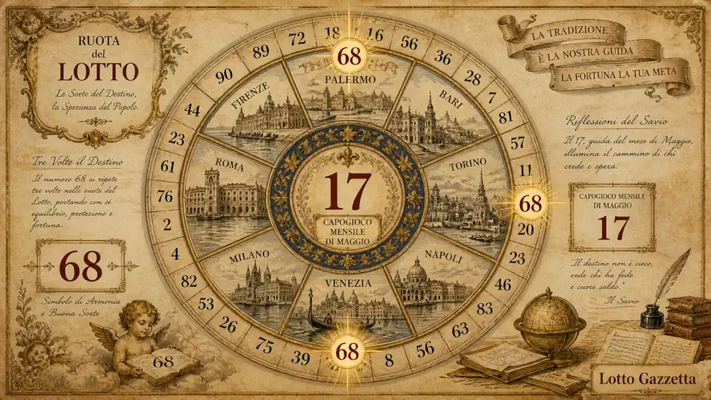 Tavole di Agrippa Lotto: il 17 chiama il 68 6 Tavole di Agrippa Lotto: il 17 chiama il 68
