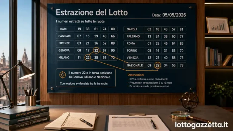 Analisi Lotto 5 maggio 2026: il nodo 22 6 Analisi Lotto 5 maggio 2026: il nodo 22