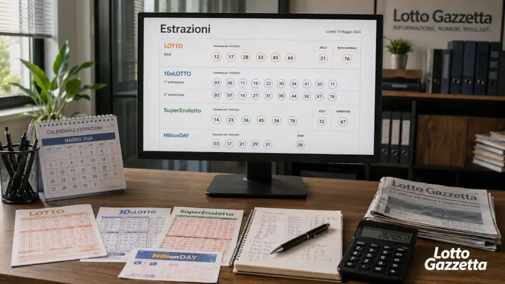 Estrazioni Lotto, 10eLotto, SuperEnalotto e MillionDay