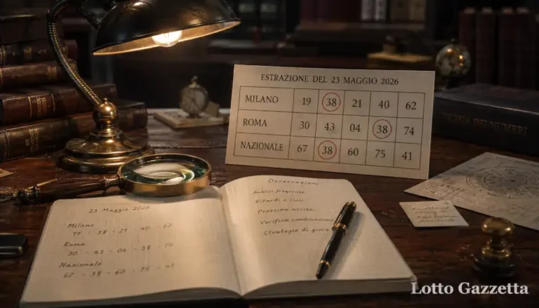 Analisi Lotto 23/05/2026: il 38 del Saggio 3 Analisi Lotto 23/05/2026: il 38 del Saggio