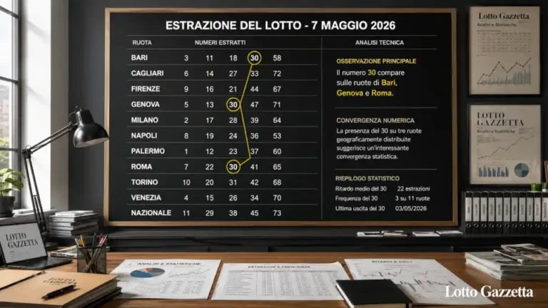 Osservatorio del Lotto: il triangolo numerico del 30 5 Osservatorio del Lotto: il triangolo numerico del 30