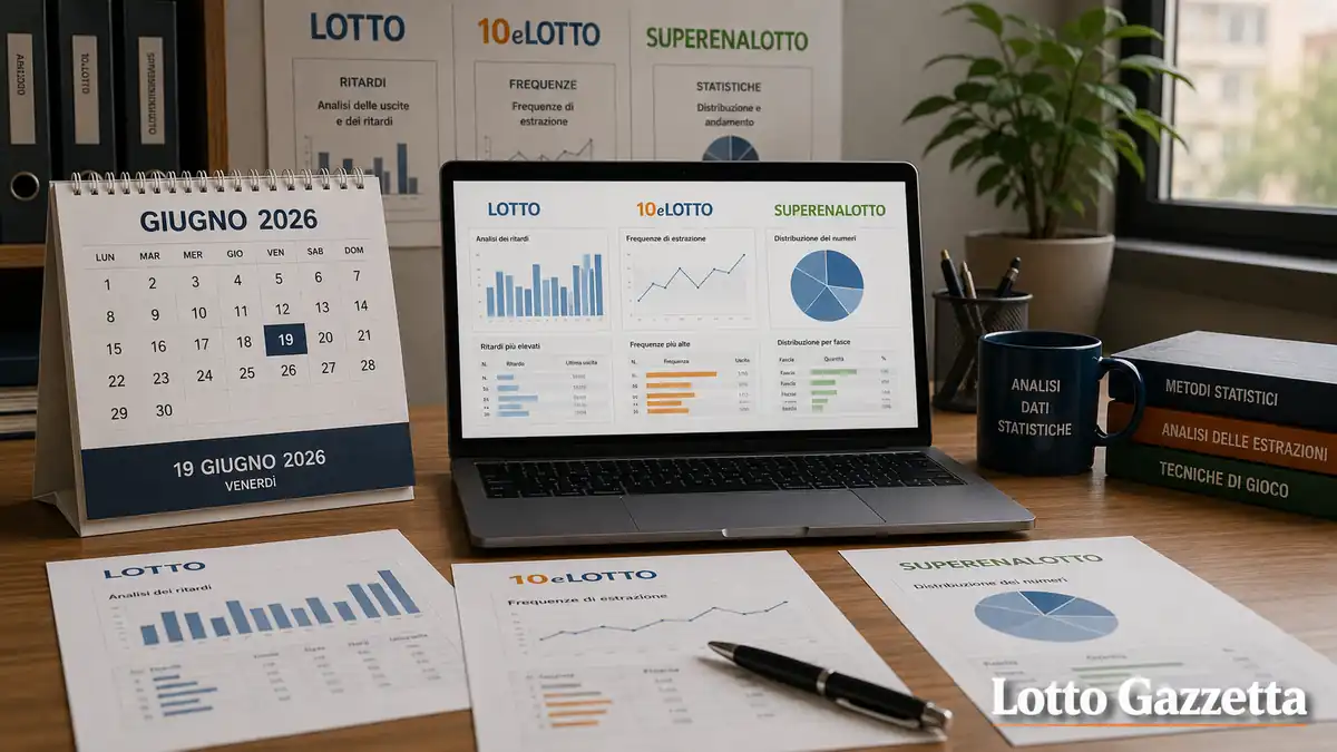 Estrazioni Lotto 10eLotto e SuperEnalotto del 19/06/2026 2 Estrazioni Lotto 10eLotto e SuperEnalotto del 19/06/2026