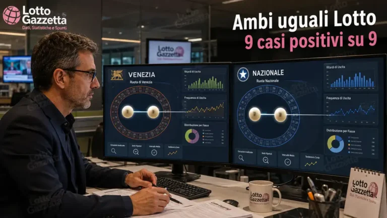 Ambi uguali Lotto: 9 casi positivi su 9 7 Ambi uguali Lotto: 9 casi positivi su 9