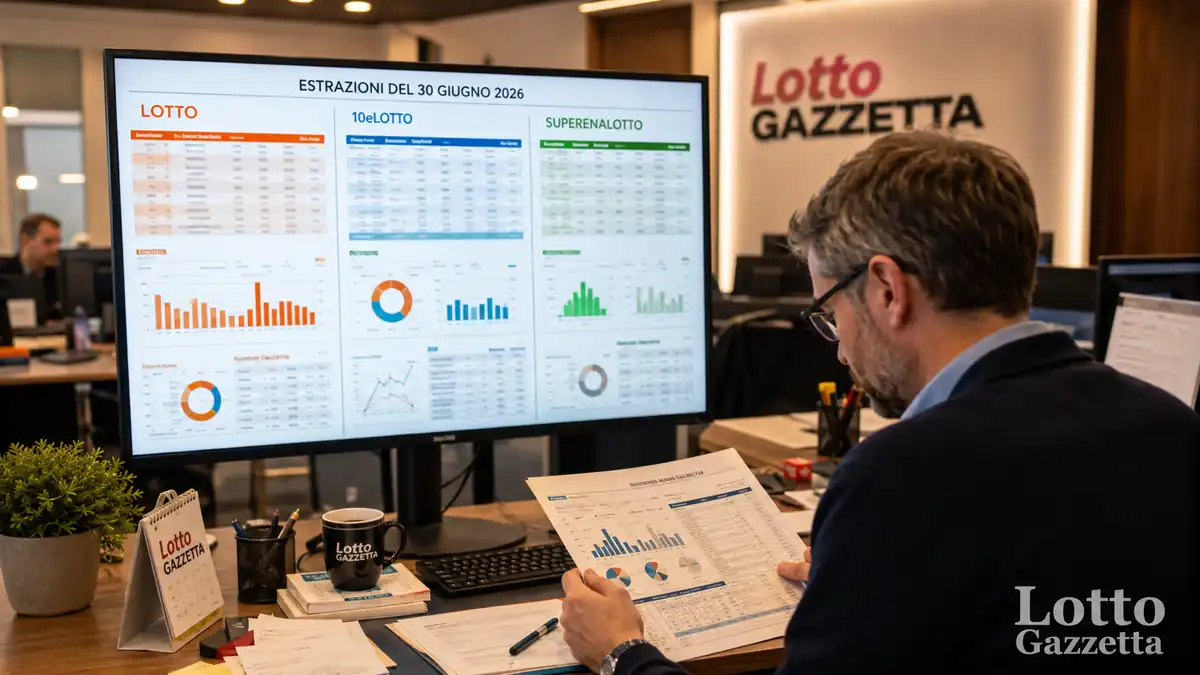 Estrazioni Lotto 10eLotto SuperEnalotto 30 giugno 2026 5 Estrazioni Lotto 10eLotto SuperEnalotto 30 giugno 2026