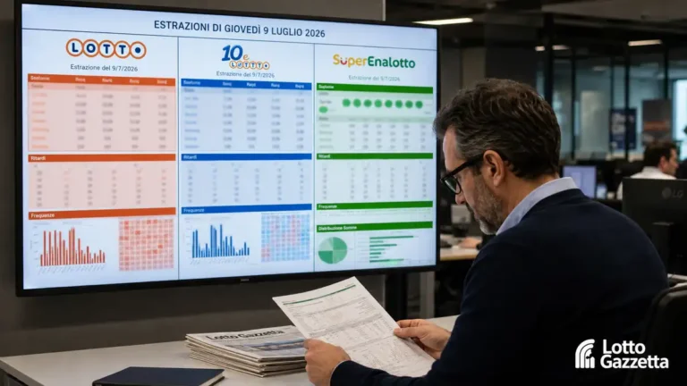 Estrazioni Lotto 10eLotto SuperEnalotto 9 luglio 2026