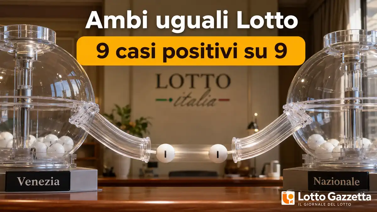 Ambi uguali Lotto: 9 casi positivi su 9 2 Ambi uguali Lotto: 9 casi positivi su 9