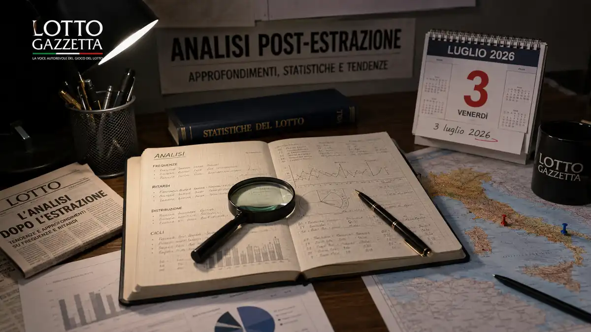 Estrazioni Lotto 3 luglio 2026: risultati, ritardatari e statistiche aggiornate 5 Estrazioni Lotto 3 luglio 2026: risultati, ritardatari e statistiche aggiornate