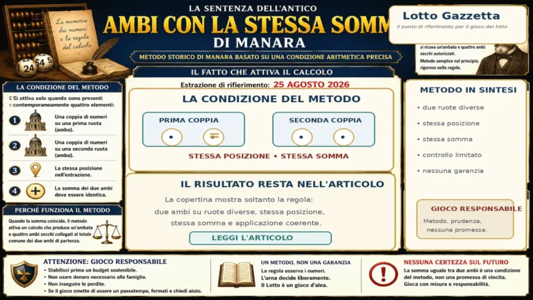 Ambi con la stessa somma: quando due estratti aprono la stessa strada