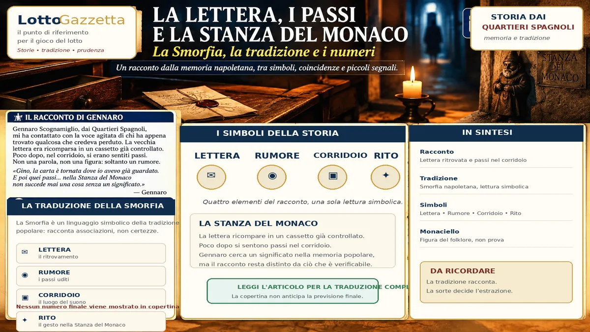 La lettera riapparsa e il rumore nel corridoio: Gennaro scrive dalla Stanza del Monaco