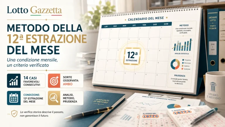 Metodo della 12ª estrazione del mese: la verifica che chiede memoria 2 Metodo della 12ª estrazione del mese: la verifica che chiede memoria