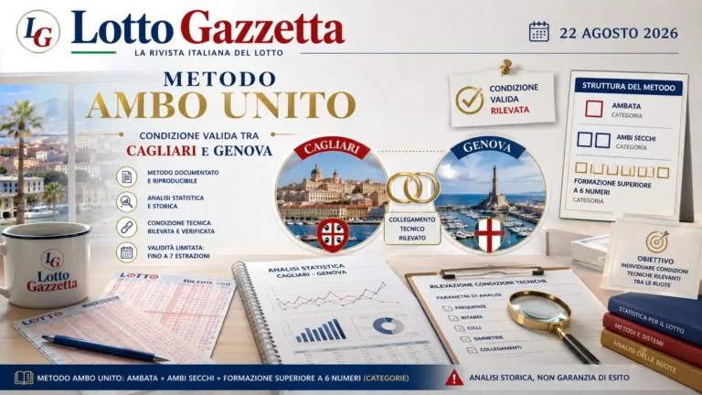 Metodo ambo unito 22 agosto 2026: la condizione trovata sulle ruote
