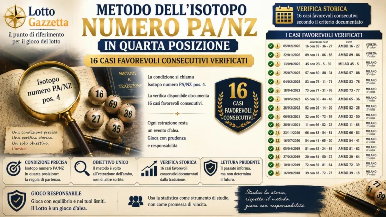 Metodo dell’isotopo numero PA/NZ in quarta posizione: la verifica storica