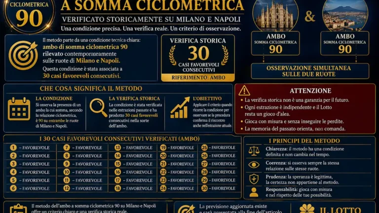 Metodo dell’ambo a somma ciclometrica: la verifica storica