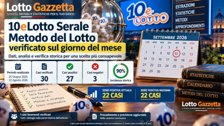 Verifica storica del 10eLotto serale: cosa raccontano continuità e trend – 12 Settembre 2026 42 Verifica storica del 10eLotto serale: cosa raccontano continuità e trend – 12 Settembre 2026
