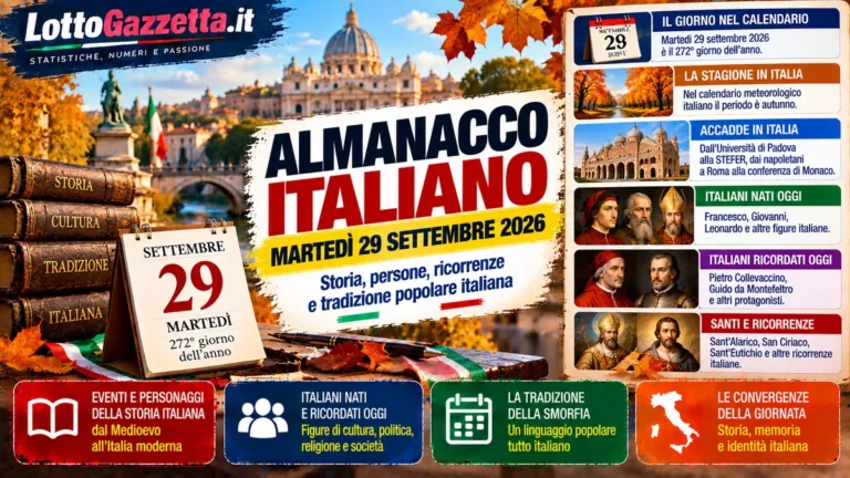 Almanacco italiano del 30 settembre 2026: memoria e autunno