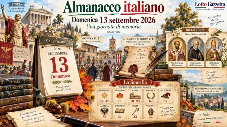 Almanacco italiano, domenica 13 settembre 2026: una giornata di memoria 2 Almanacco italiano, domenica 13 settembre 2026: una giornata di memoria