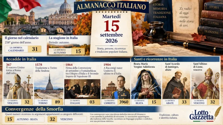 Almanacco italiano del 15 settembre 2026: memoria e devozione