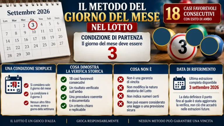 Metodo del giorno del mese nel Lotto: la verifica che parte dal calendario 2 Metodo del giorno del mese nel Lotto: la verifica che parte dal calendario