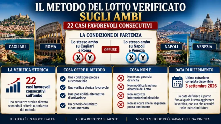 Metodo del Lotto verificato sugli ambi: quando la concordanza diventa un criterio 3 Metodo del Lotto verificato sugli ambi: quando la concordanza diventa un criterio