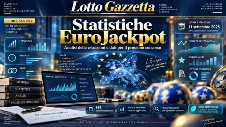 Statistiche EuroJackpot valide per il prossimo concorso: estrazioni del 11 settembre 2026