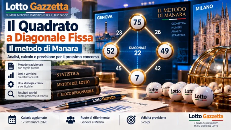 Il Quadrato a Diagonale Fissa del 12 settembre 2026: la figura prima della giocata 5 Il Quadrato a Diagonale Fissa del 12 settembre 2026: la figura prima della giocata