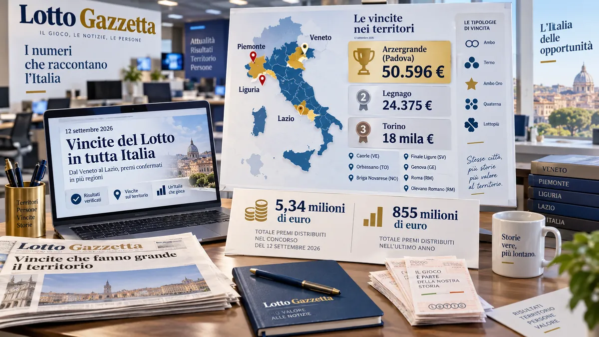 Lotto, il Veneto guida le vincite del 12 settembre 2026 1
