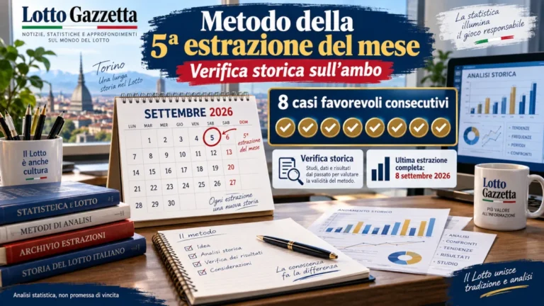 Metodo della 5ª estrazione del mese: la verifica storica del criterio 2 Metodo della 5ª estrazione del mese: la verifica storica del criterio
