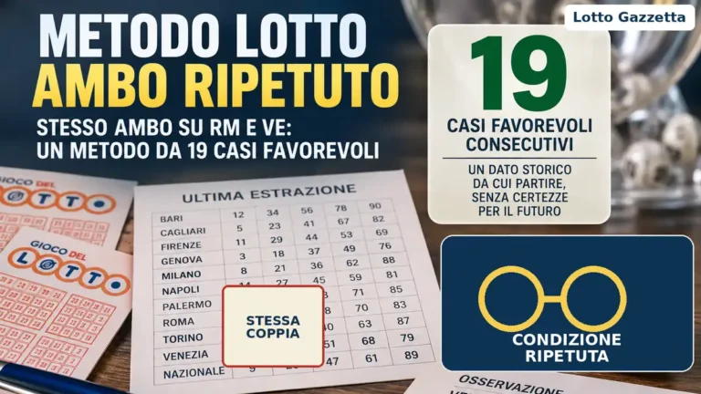 Metodo Lotto ambo ripetuto: la verifica prima della speranza