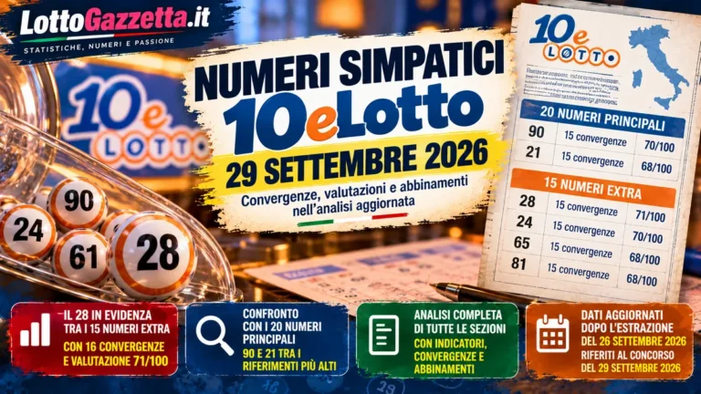 Analisi Numeri Simpatici 10eLotto: il valore di una lettura ordinata