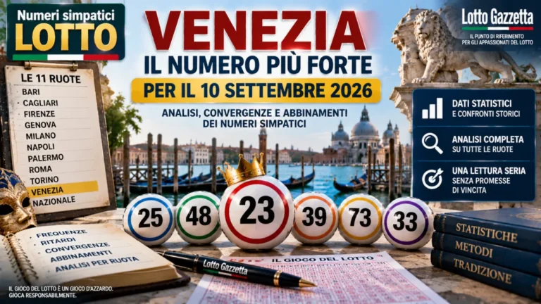 Numeri simpatici Lotto per il 10 settembre 2026: leggere le convergenze senza forzare il dato 2 Numeri simpatici Lotto per il 10 settembre 2026: leggere le convergenze senza forzare il dato