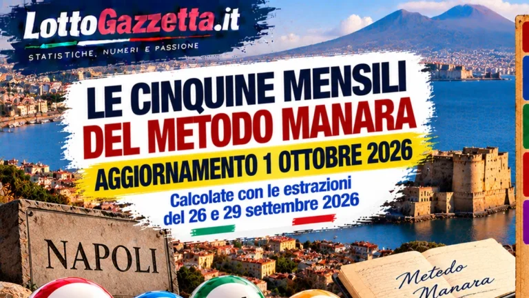 Cinquine mensili del metodo Manara: la verifica parte dalle ultime due estrazioni utili 2 Cinquine mensili del metodo Manara: la verifica parte dalle ultime due estrazioni utili