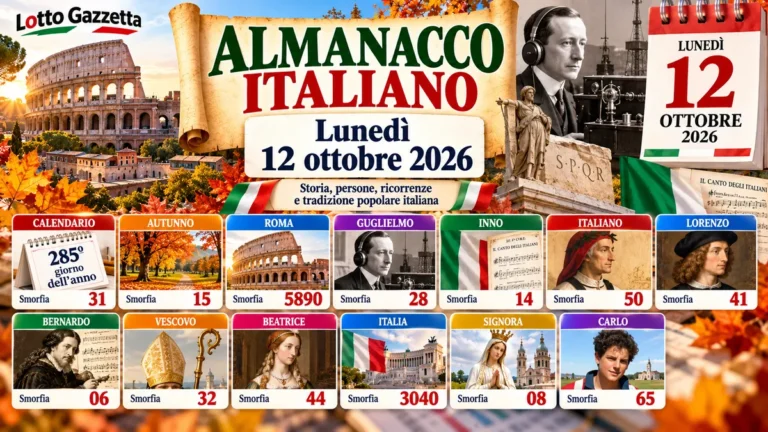 Almanacco italiano del 12 ottobre 2026, memoria e simboli