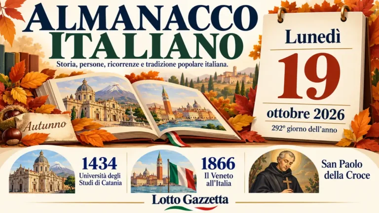 Almanacco italiano del 19 ottobre 2026: memoria d’autunno