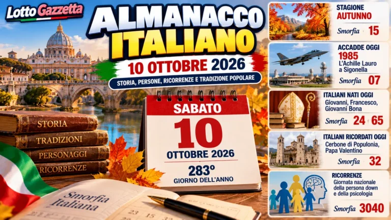 Almanacco italiano del 10 ottobre 2026: memoria, fede e responsabilità