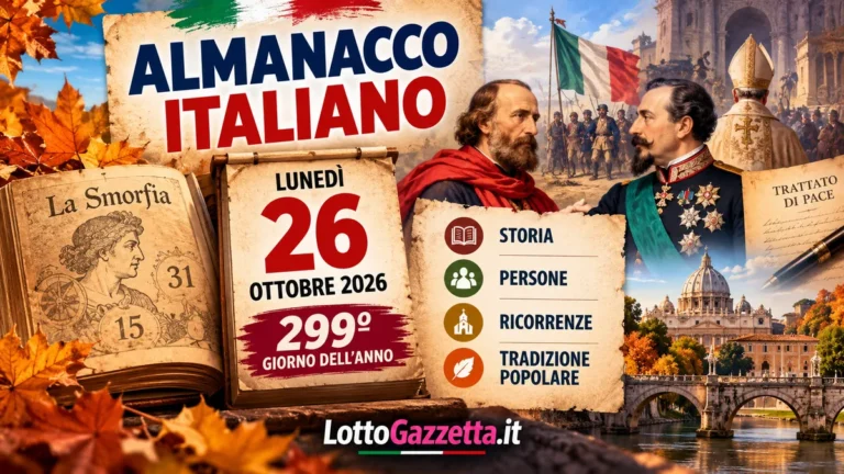 Almanacco italiano del 26 ottobre 2026: memoria e calendario 2 Almanacco italiano del 26 ottobre 2026: memoria e calendario